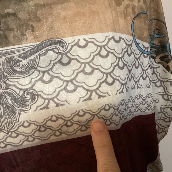 Isle Apparel Shift Dress Tunic Medallion Mandala Slinky Stretchy Made in Turkey - Picture 12 of 12